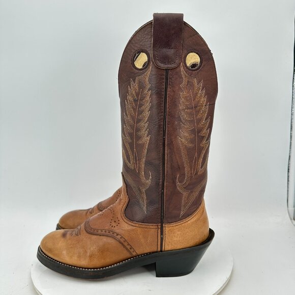 Durango Men Sz 7 D DB6442 Brown Two Tone Leather Country Cowboy Western Boot - Picture 1 of 14